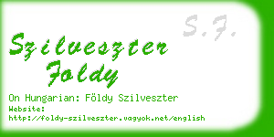szilveszter foldy business card
